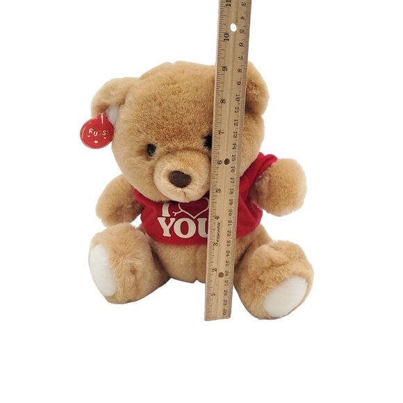 Vintage Russ Brown Teddy Bear Stuffed Animal Plush Red I Love You Shirt 9" Plush - Picture 7 of 7